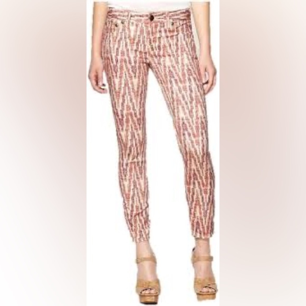 Red and‎ White Patterned Jeans